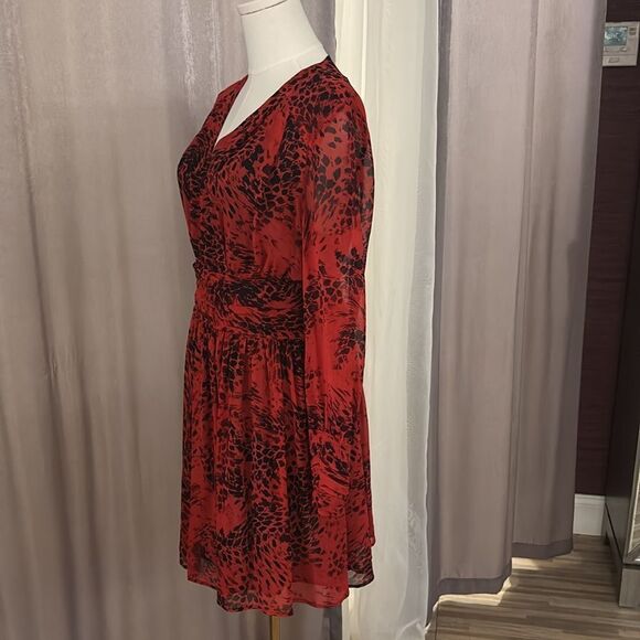 Pierre Balmain 100% mulberry silk red leopard print mini dress, M - Picture 11 of 15